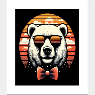 Funny polar Bear sunglasses Vintage Funny Animal Lover Posters and Art